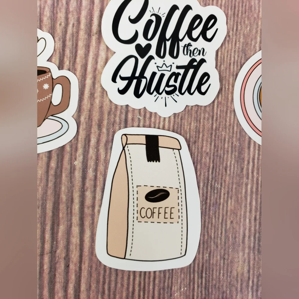 Lot of 7 Girl Boss Planner Stickers - Coffee Lover and Hustle Die Cut Stickers
